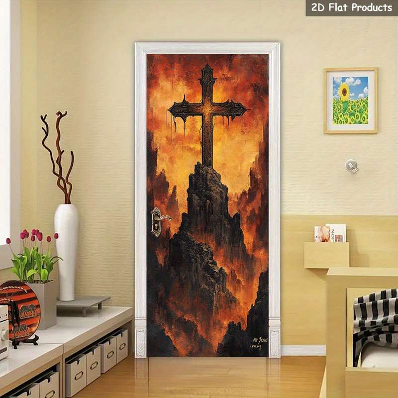 1pc 95.0x214.88cm Jesus Christian Themed Stickers