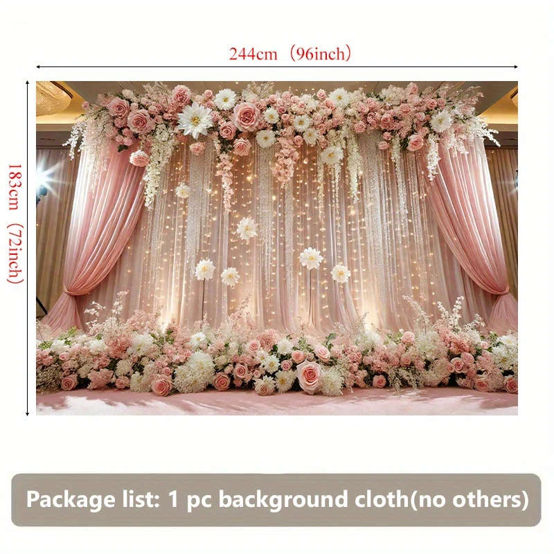 [Romantic Backdrop] Pink Romantic 2D Backdrop Banner 1pc