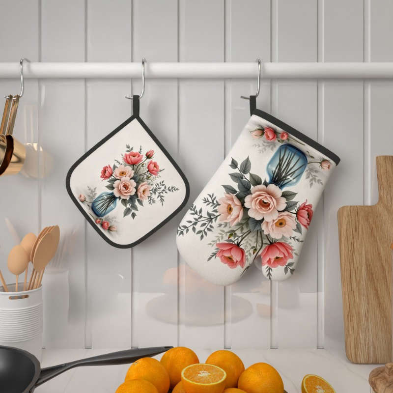 2pcs 26.92x17.02 cm Heat Resistant Oven Mitts And Potholders