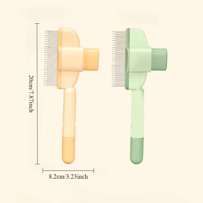 1pc Long And Short Needle Row Comb Yellow Pet Comb