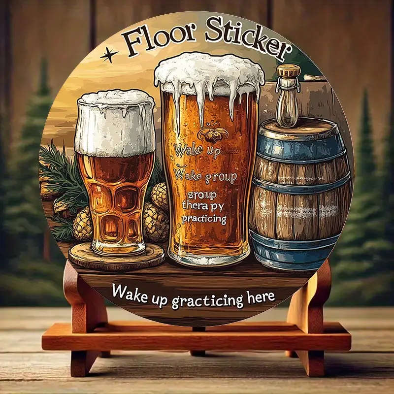 1pc Classic Aluminum Decorative Sign Plaque Skar Group Therapy Practice Beer and Wine Glasses Design