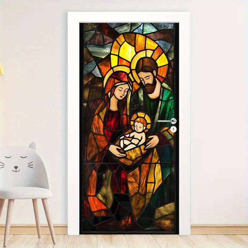 1pc 95.0x209.8cm Jesus Christian Themed Stickers
