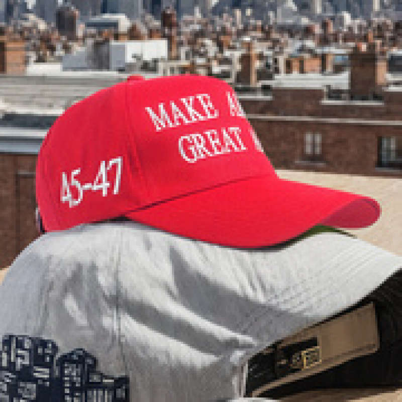 1pc Patriotic 2024 Cotton Baseball Cap Red with Make America Great Again 45-47 Print All-Se