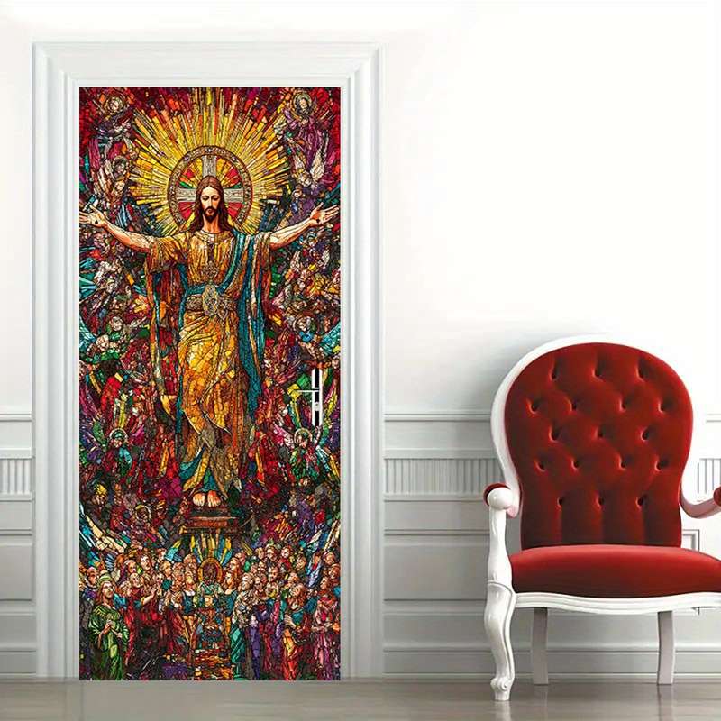 1pc 95.0x209.8cm Jesus Christian Themed Stickers