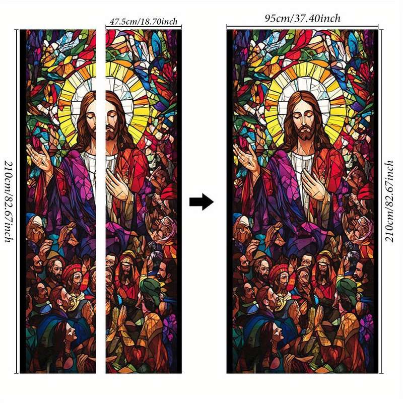 1pc 95.0x214.88cm Jesus Christian Themed Stickers