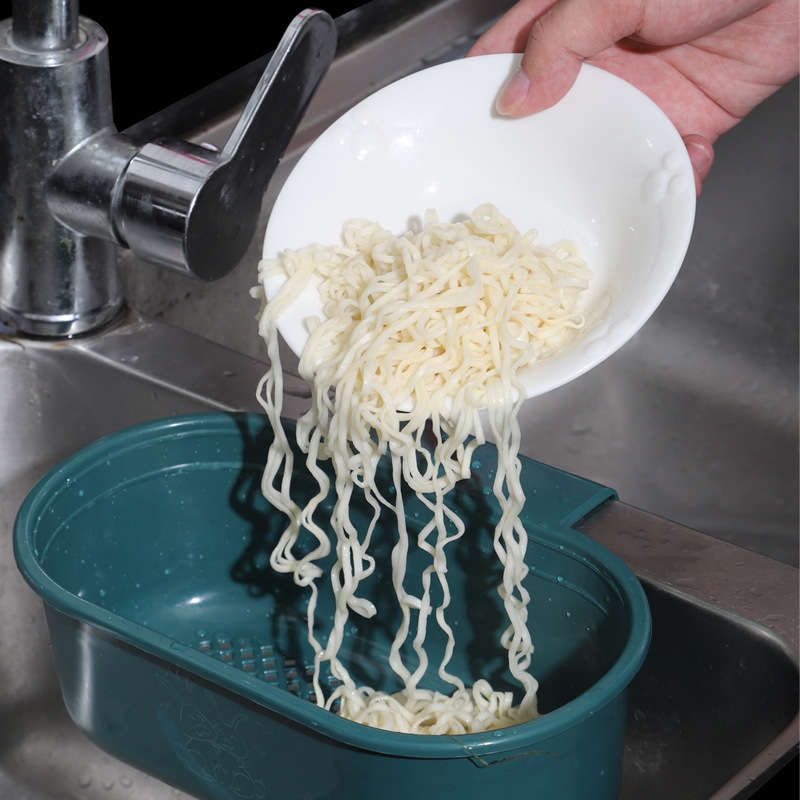 1pc Kitchen Multifunctional Drain Basket Vegetable Washing Basket Fruit and Rice Water Leak