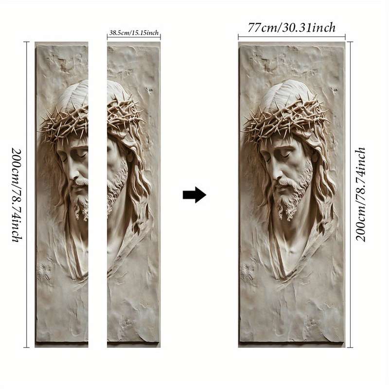 1pc 95.0x209.8cm Jesus Christian Themed Stickers