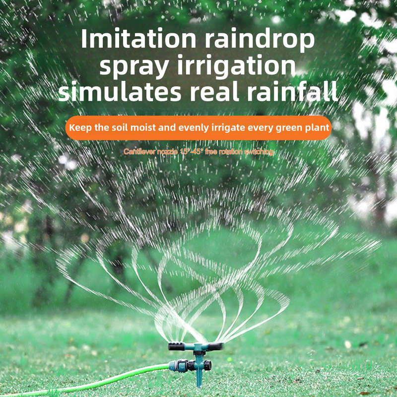 1Pc 3 Arm 360 Degree Rotating Multi Head Garden Sprinkler