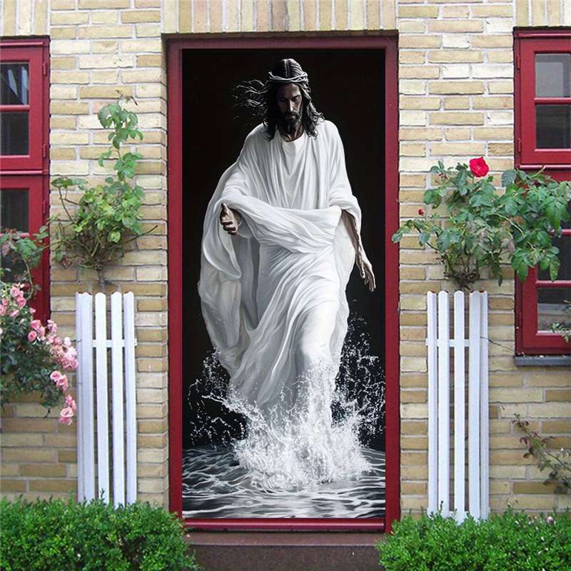 1pc 95.0x209.8cm Jesus Christian Themed Stickers