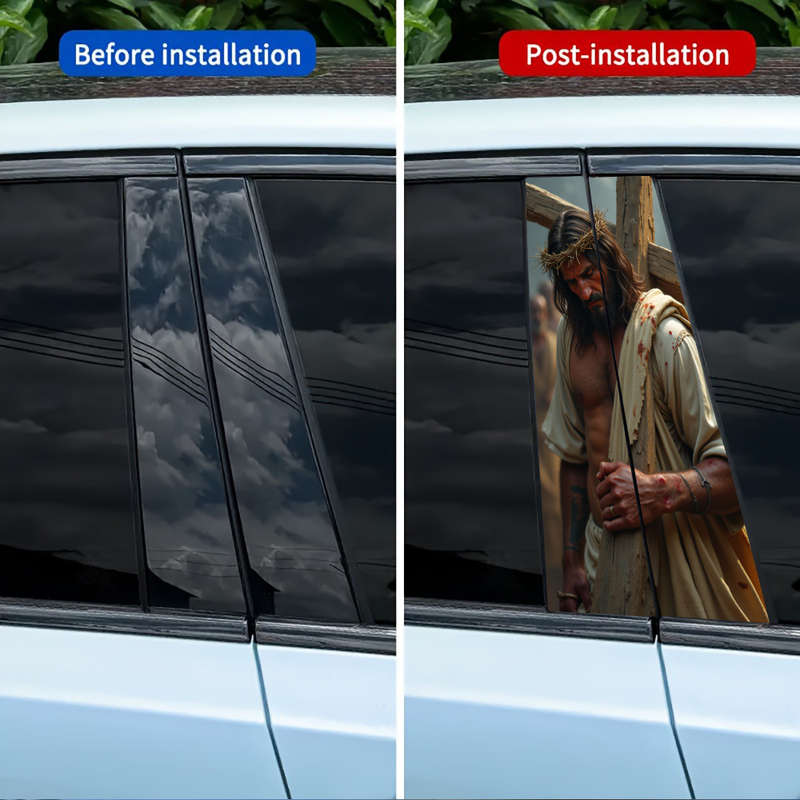 Set Of 2 Pieces Jesus Christian Themed Stickers