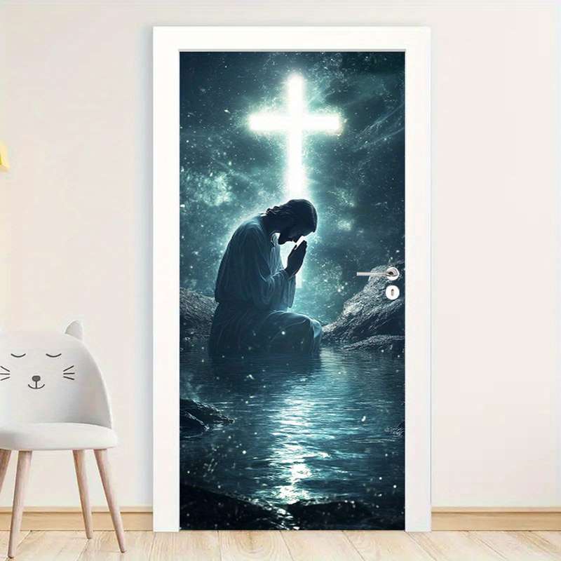 1pc 95.0x214.88cm Jesus Christian Themed Stickers
