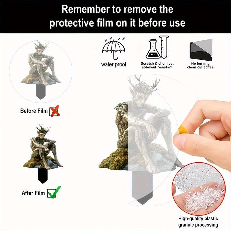 1pc 2D Flat  Bohemian Green Elf Acrylic Sculpture Whimsical Garden Stake Decoration Perfect for Ou