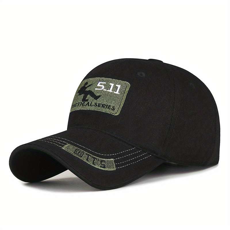 1pc Men's Tactical Camouflage Baseball Cap Adjustable Sunshade Hat with Embroidered "12.98meter D