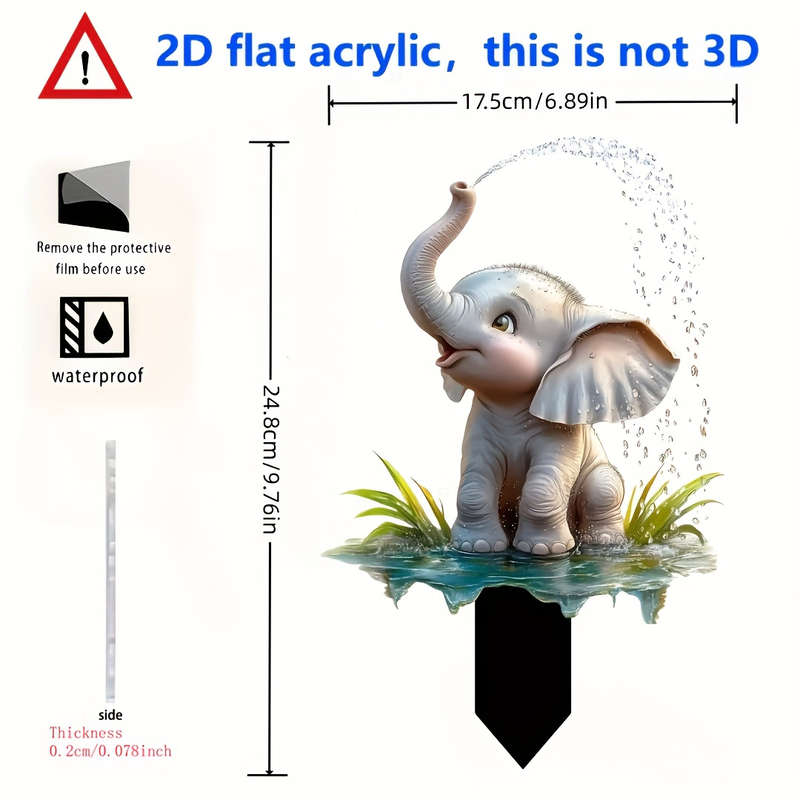 1pc 2D Flat    Animal Lawn Decoration Floor Insert Suitable for Garden Lawn Courtyard