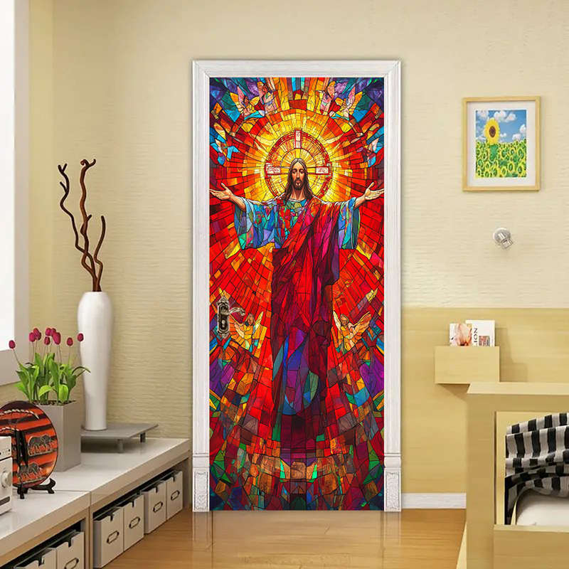 1pc 95.0x209.8cm Jesus Christian Themed Stickers