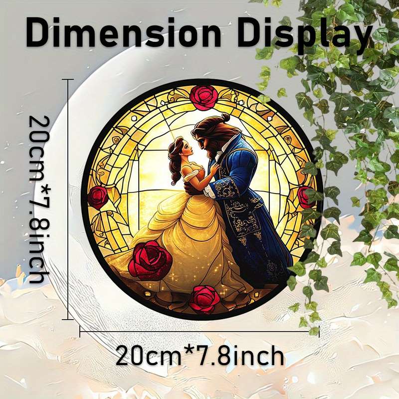 1pc 2D Flat  Beast from Beauty and the Beast Suncatcher  Stained Acrylic Window Hanging for O