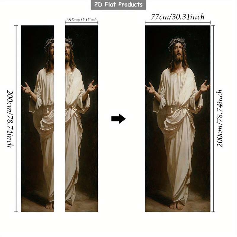 1pc 95.0x214.88cm Jesus Christian Themed Stickers