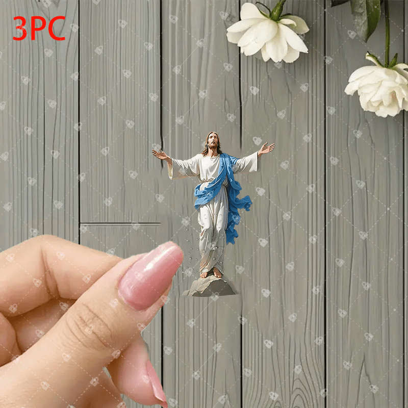 3 Piece Set Jesus Christian Themed Stickers
