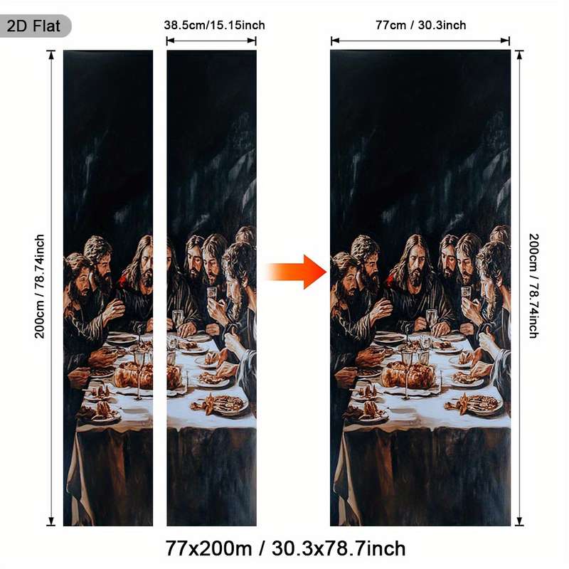 1pc 30.3x78.7 inches   77x200 cm   Jesus Christian Themed Stickers