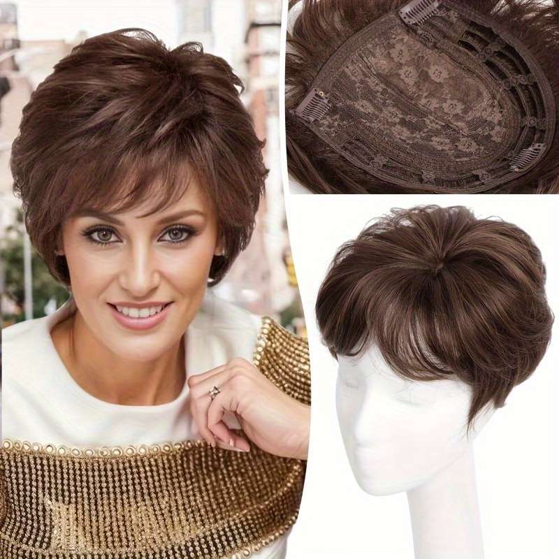 1Pc Dark Brown 10.16cm Fashion Design Wig