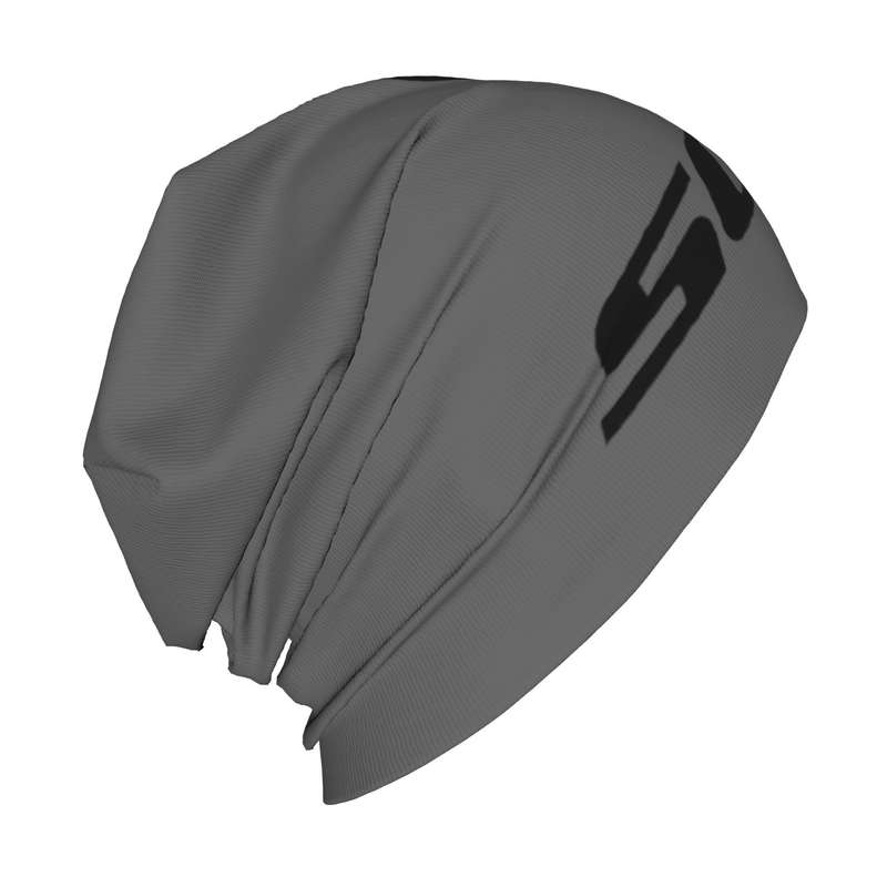 1pc Durable Build Scott Men's Stretch Knit Beanie Cap Fashionable Gray Cycling Hat with SCOTT P
