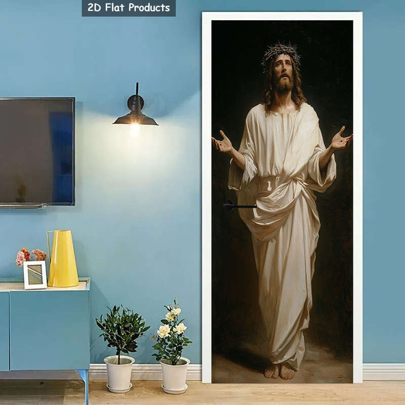 1pc 95.0x214.88cm Jesus Christian Themed Stickers