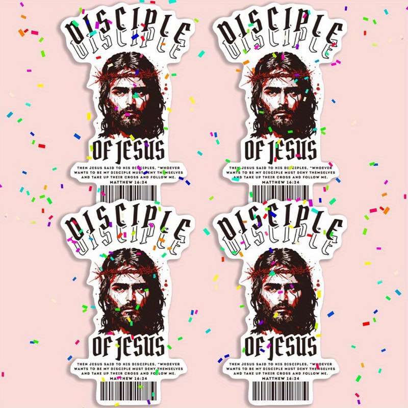 4Pcs Jesus Christian Themed Stickers