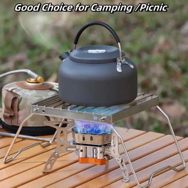 1pc Collapsible Stainless Steel Grill Lightweight Camping BBQ for Gas Stove