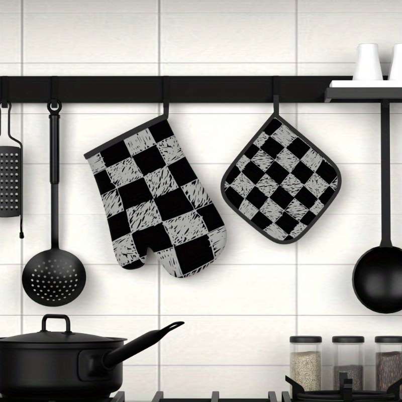 2pcs 26.92x17.02 cm Heat Resistant Oven Mitts And Potholders