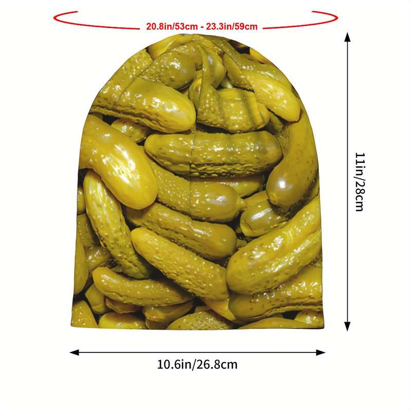 1pc BIIHUDU Brand Funky Knitted Polyester 95% Elastane 5% Baby Garlic Dill Pickle Beanies Caps Ha