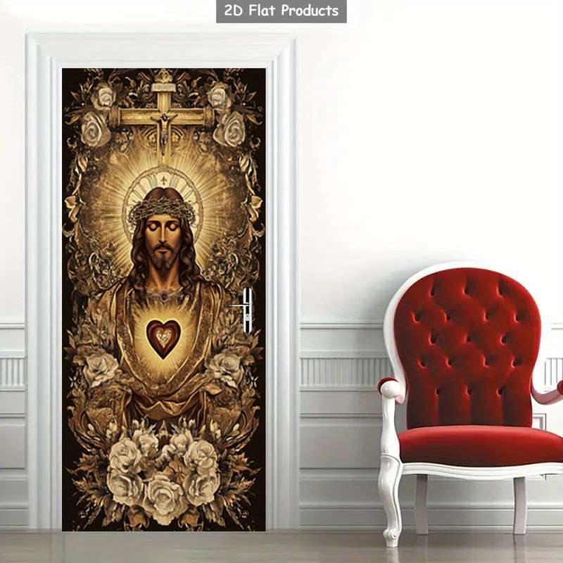 1pc 95.0x209.8cm Jesus Christian Themed Stickers