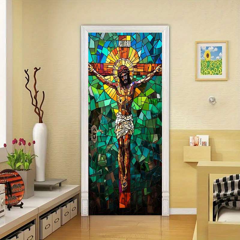 1pc 95.0x209.8cm Jesus Christian Themed Stickers