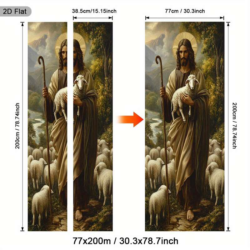 1pc 30.3x78.7 inches   77x200 cm   Jesus Christian Themed Stickers