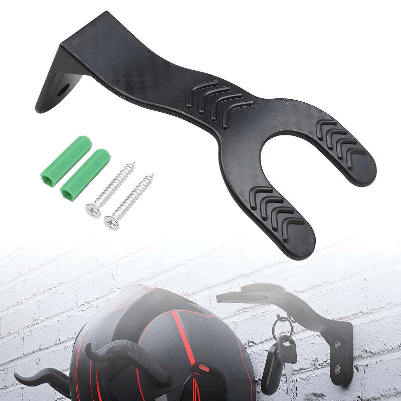 1pc Durable Unisex-Adult ABS Wall-Mounted Motorcycle Helmet Hook Rack with Key HookMultiuse Helme