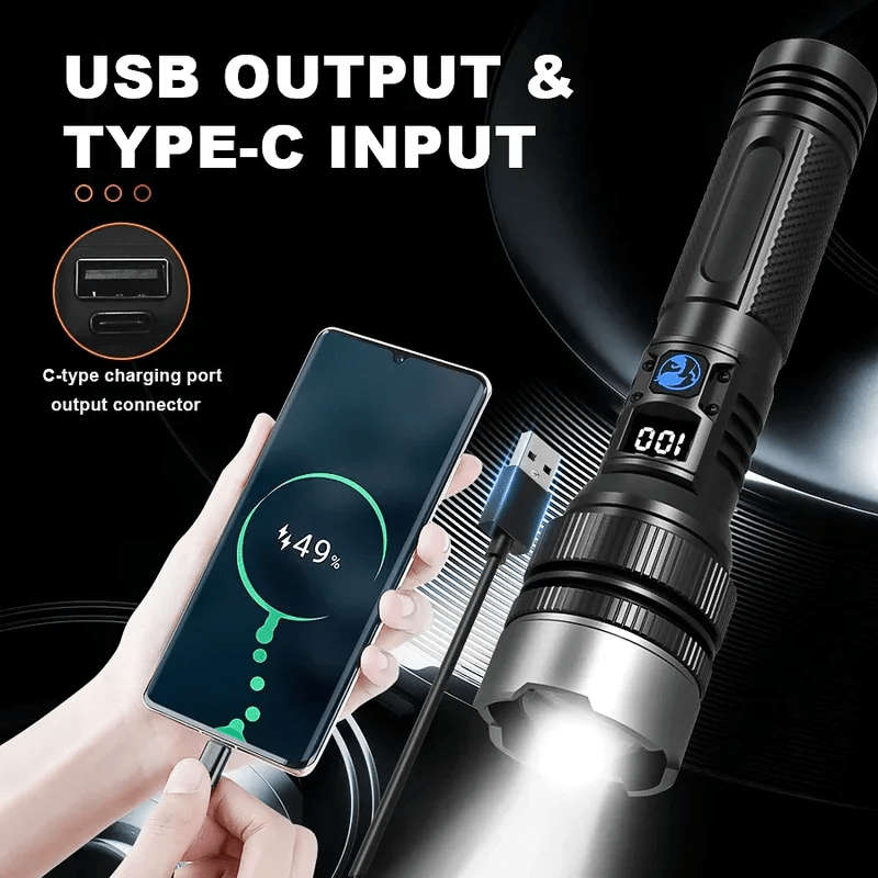 1PC Black Flashlight