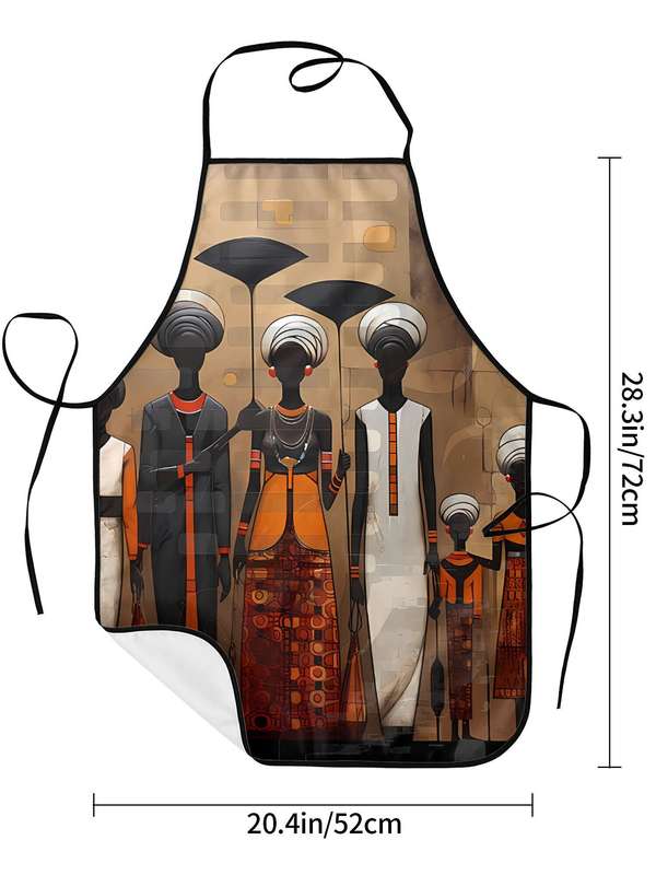 1pc Apron Featuring Artwork of African Tribal Women Designed for Both Men And Women.