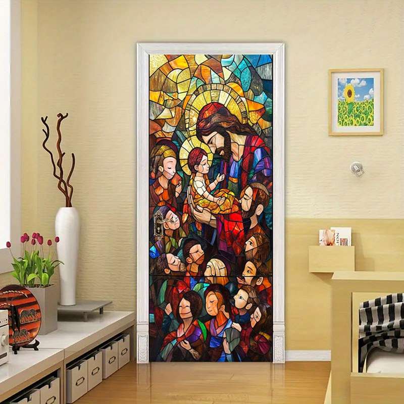 1pc 95.0x209.8cm Jesus Christian Themed Stickers