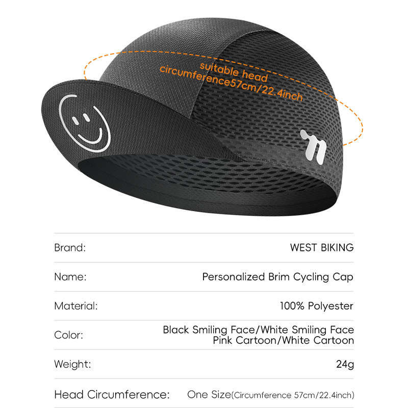 1pc WEST BIKING Quick-Dry Cycling Cap with Brim Breathable Lightweight Sports Hat for Running