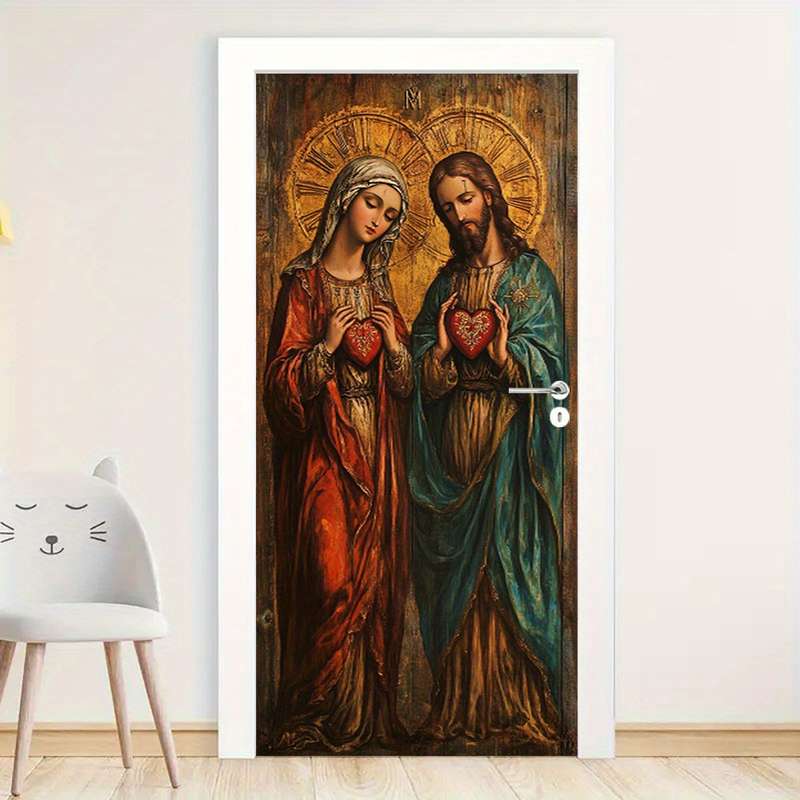 1pc 95.0x209.8cm Jesus Christian Themed Stickers