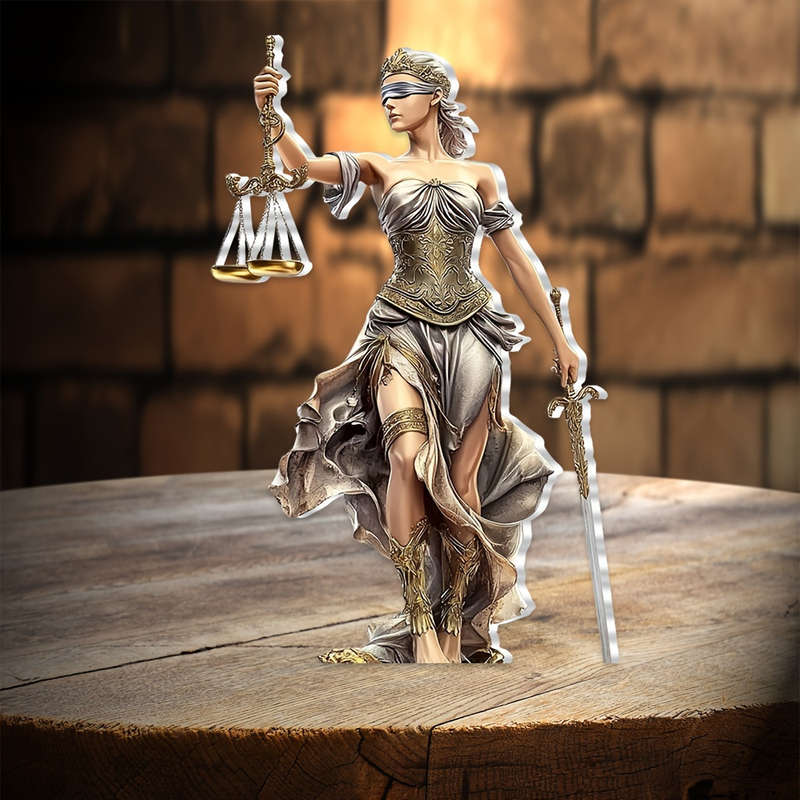 1pc 2D Flat   Elegant Bohemian Goddess Justice Acrylic Table Decoration 15.01cm x 10.01cm