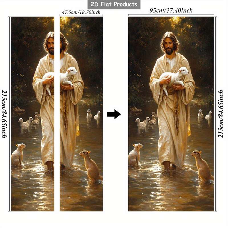 1pc 95.0x214.88cm Jesus Christian Themed Stickers