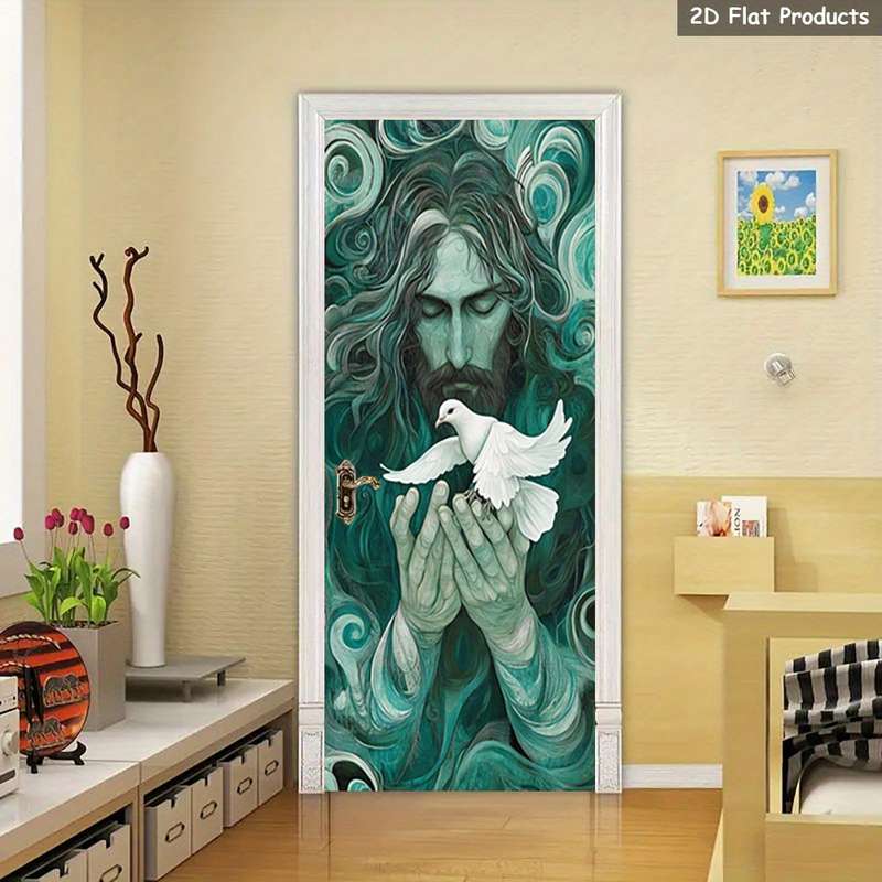 1pc 95.0x209.8cm Jesus Christian Themed Stickers