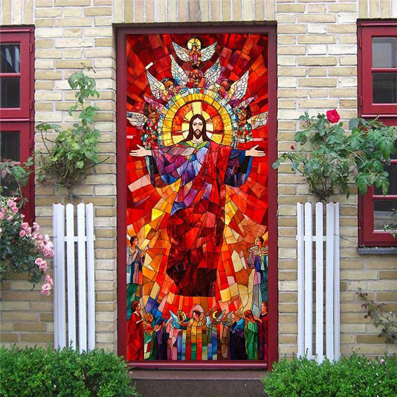1pc 95.0x209.8cm Jesus Christian Themed Stickers