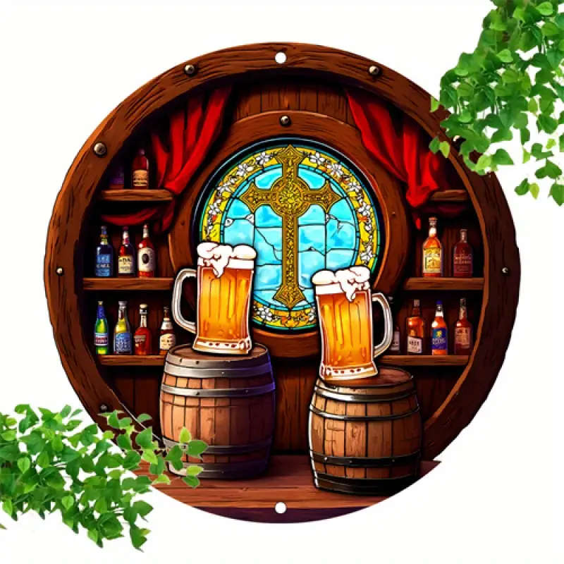A Round Beer Decorative Sign
