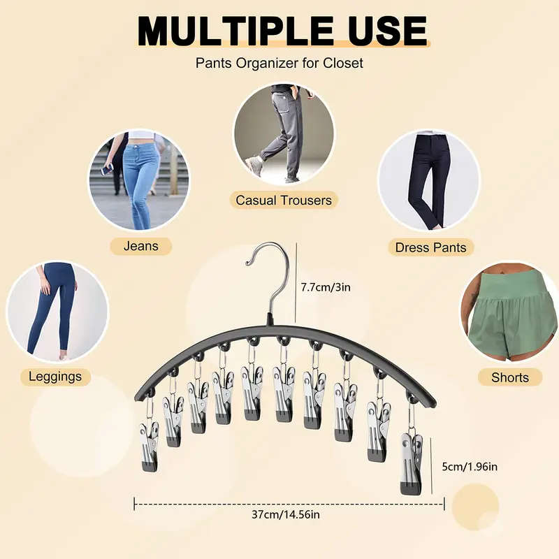 10 Pieces Clothespin Curved Metal Hanger