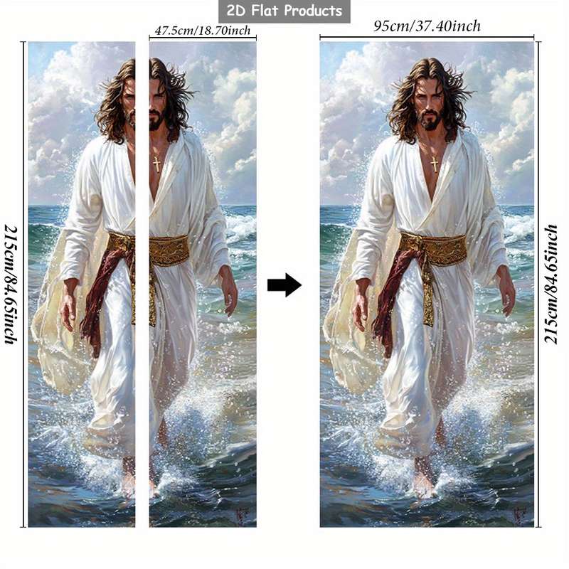 1pc 95.0x214.88cm Jesus Christian Themed Stickers