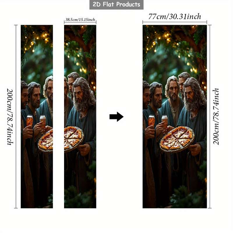 1pc 95.0x209.8cm Jesus Christian Themed Stickers
