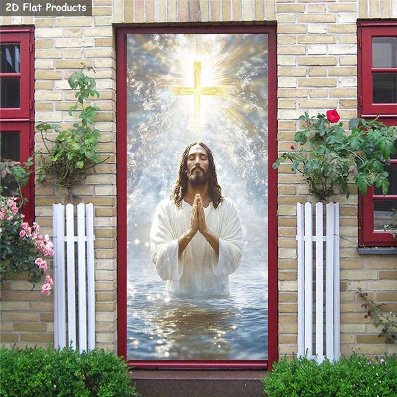 1pc 95.0x214.88cm Jesus Christian Themed Stickers