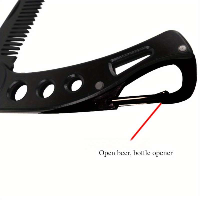 1pc Stainless Steel Folding Beard Comb and Knife Set Durable Pocket-Sized Men'S Groomi