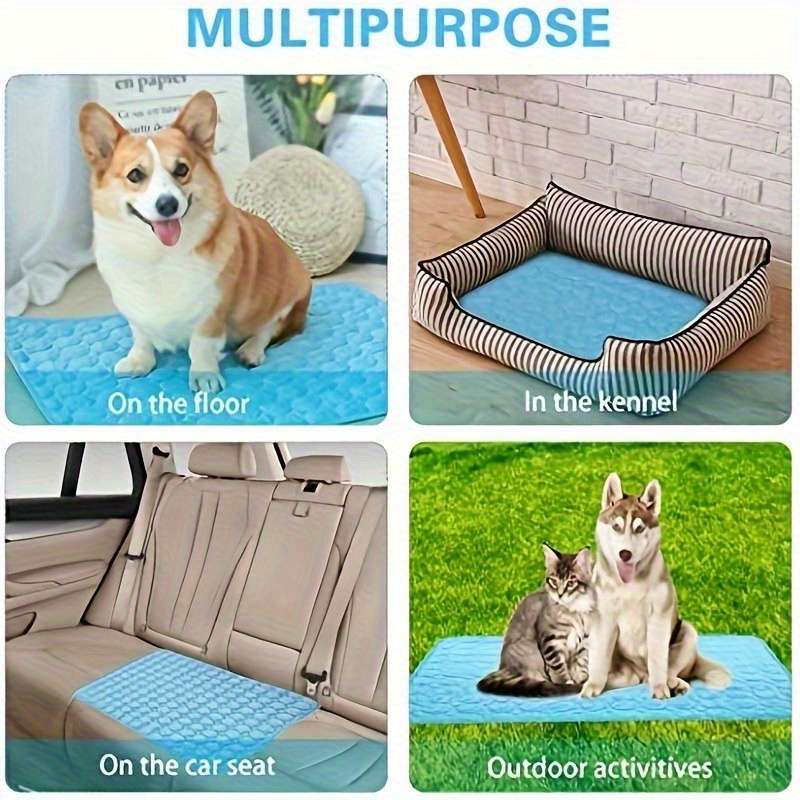 1PC Pet Mat Ice Sliky Fiber Fabric Cooling Mat Coffee Color Size XS 40x30cm 60g